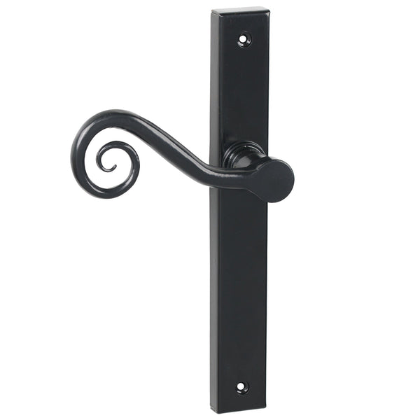 SHOW Left Handed Black Latch Monkeytail Slimline Multipoint Door Handle
