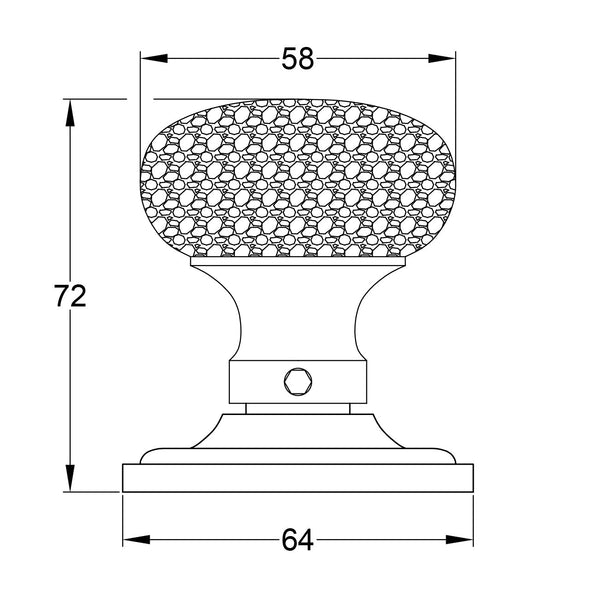  Technical Drawing of Hammered Victorian Door Knob