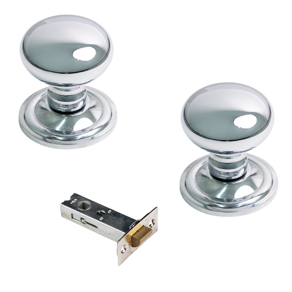  Polished chrome mushroom door knob