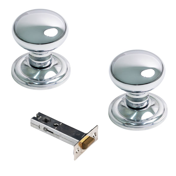  Polished chrome mushroom door knob