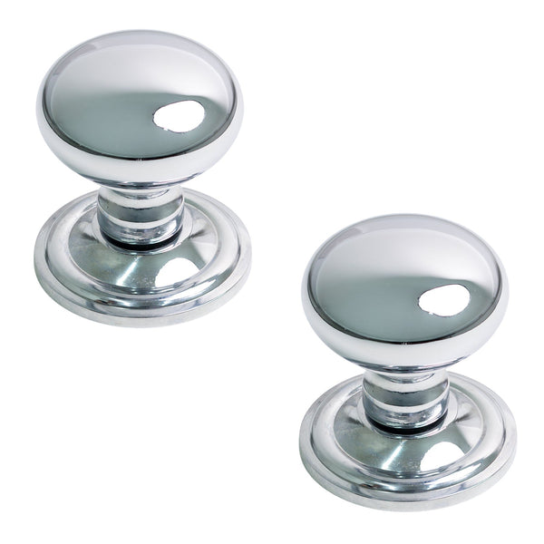  Polished chrome mushroom door knob