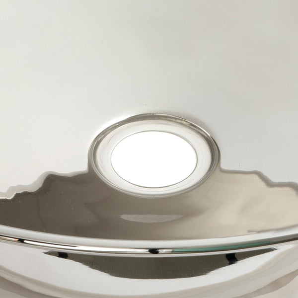 SHOW SHOW Close Up of Smooth Round Sink in Smooth Nickel