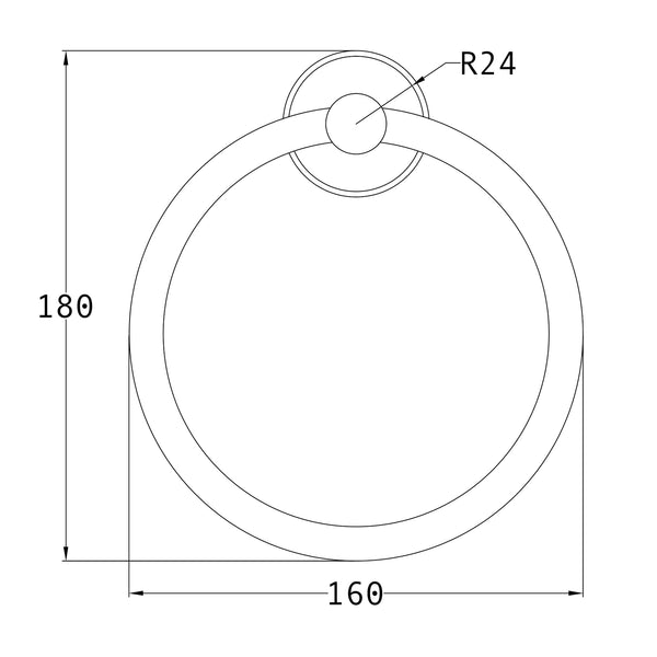 SHOW Technical Drawing of Oxford Towel Ring
