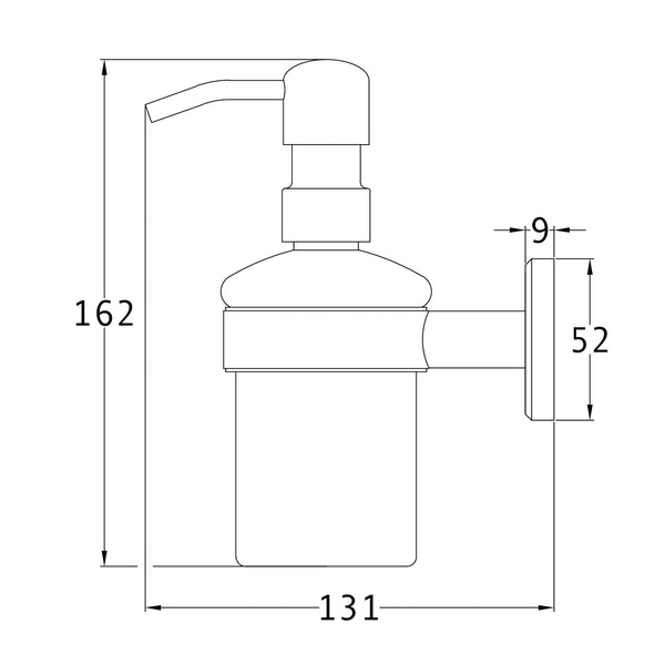 SHOW Technical Drawing of Oxford Soap Dispenser