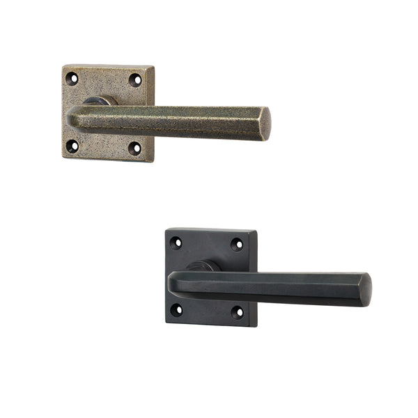 Variant image of Bronze Octave Door Handle on Square Rose