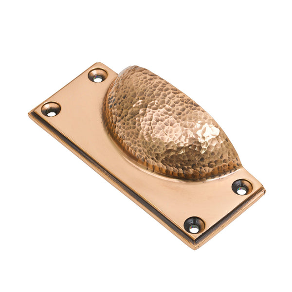 SHOW Polished Bronze Hammered Art Deco Drawer Pull