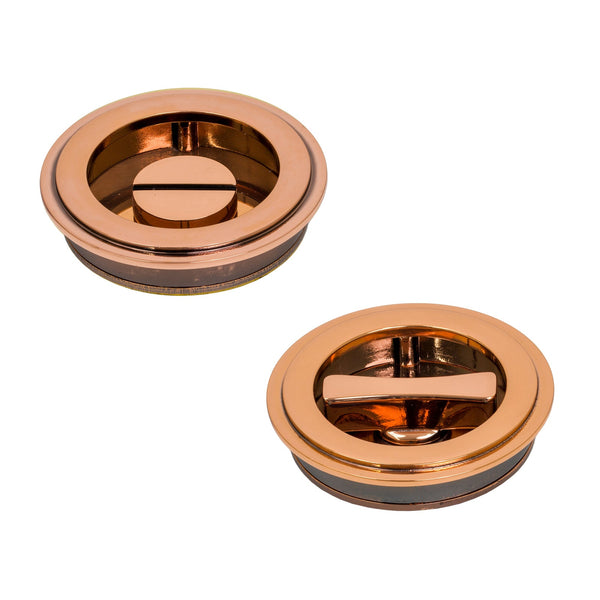 SHOW Polished Bronze Art Deco Round Pull - Privacy
