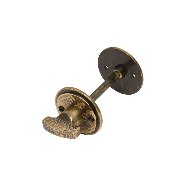  Image of Hammered Thumbturn Bathroom Lock in Polished Bronze finish