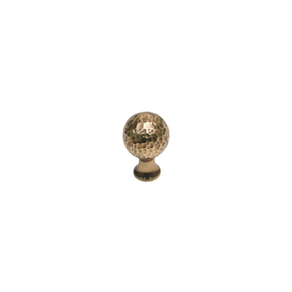 Image of Small Polished Bronze Hammered Ball Cabinet Knobs