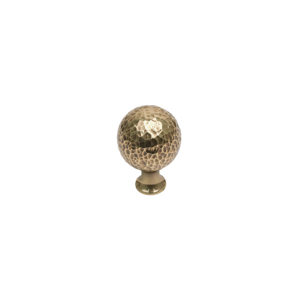  Image of Large Polished Bronze Hammered Ball Cabinet Knobs
