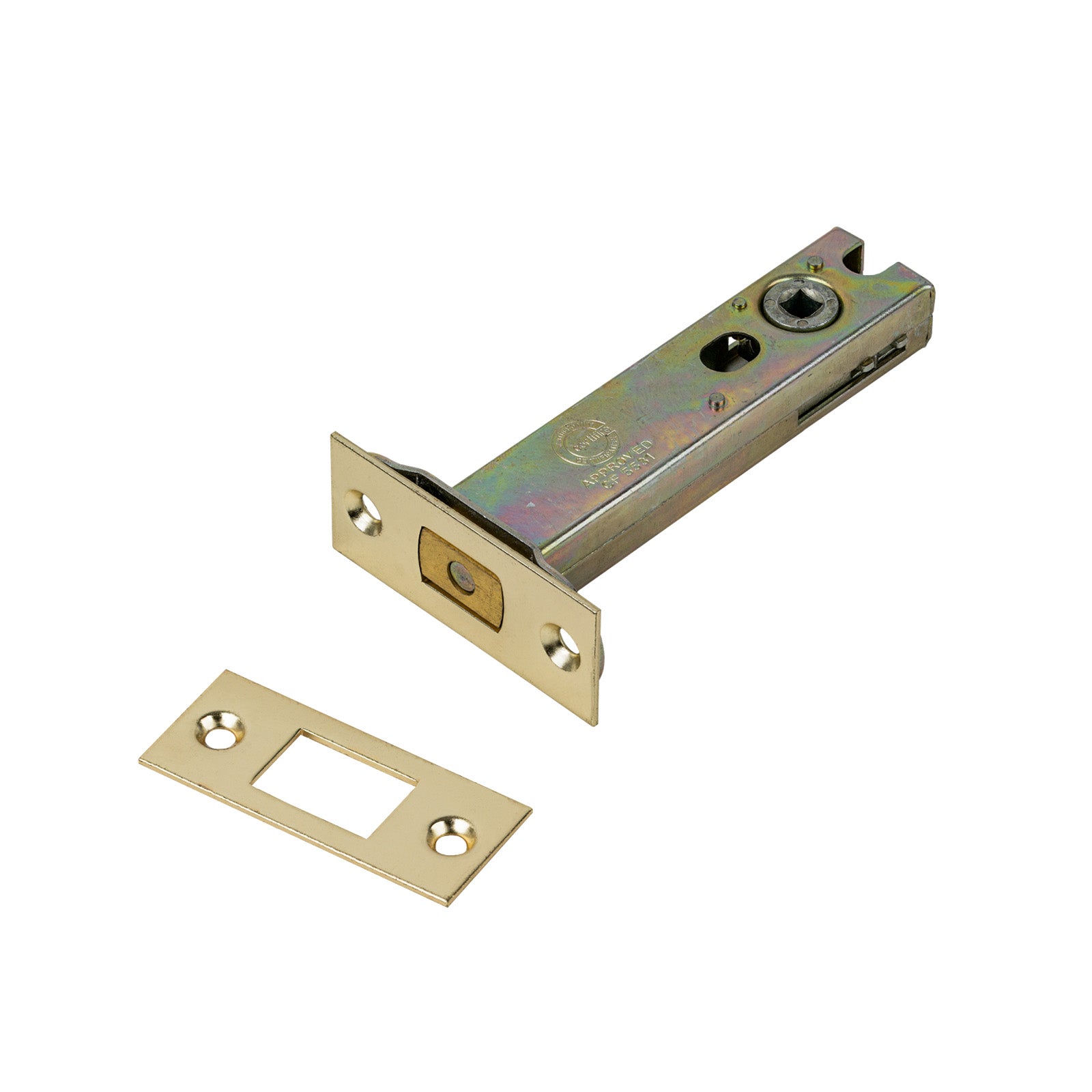 SHOW Bathroom Deadbolt - 4 Inch with Polished brass finished forend and striker plate