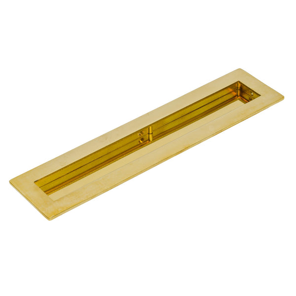 SHOW 250mm Polished Brass Plain Rectangular Flush Pull 