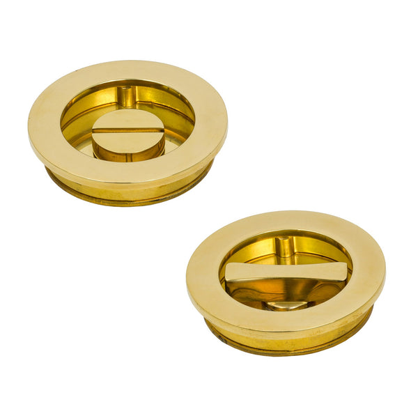 SHOW Polished Brass Plain Round Pull - Privacy