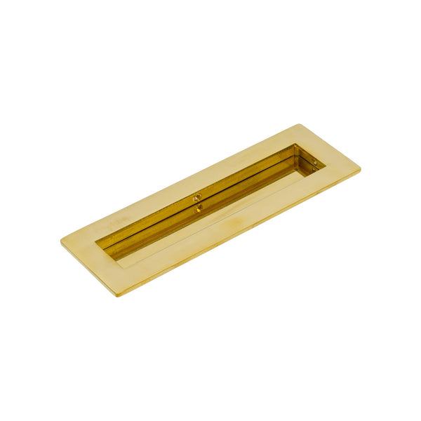 SHOW 175mm Polished Brass Plain Rectangular Flush Pull 