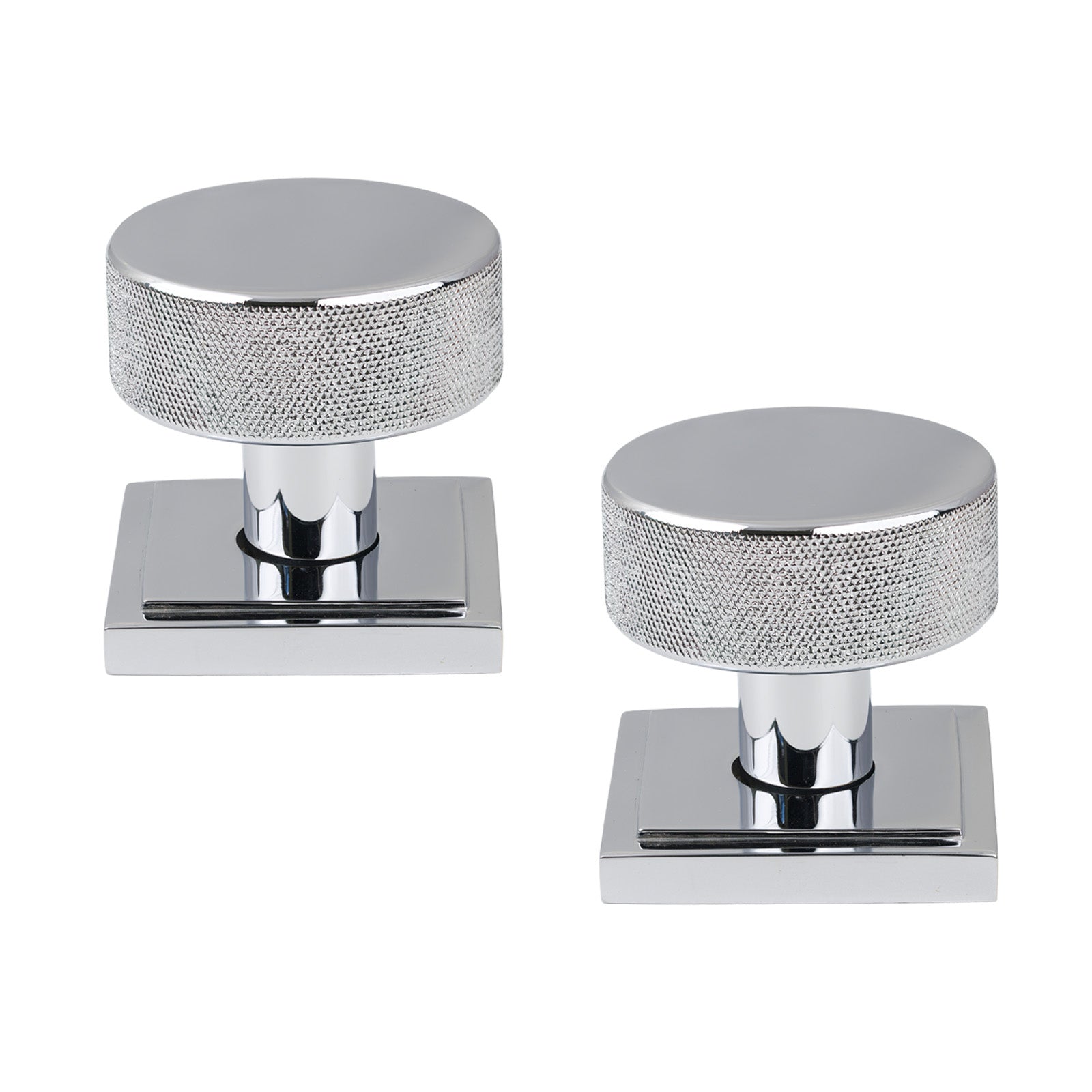 SHOW Polished Chrome Square Brompton Mortice Knobs