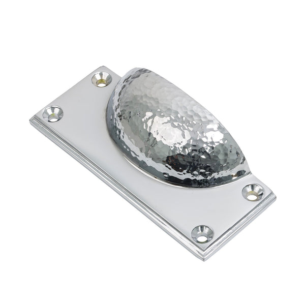 SHOW Polished Chrome Hammered Art Deco Drawer Pull