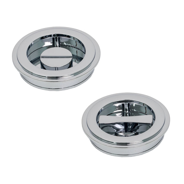 SHOW Polished Chrome Art Deco Round Pull - Privacy