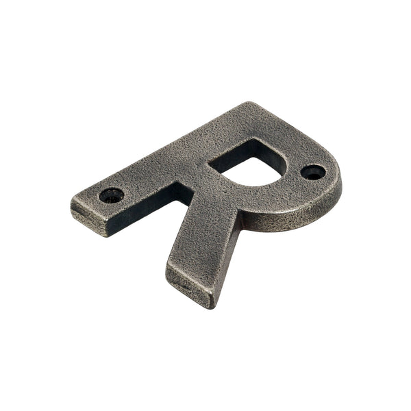 SHOW SHOW Image of Antique Pewter Front Door Letter R