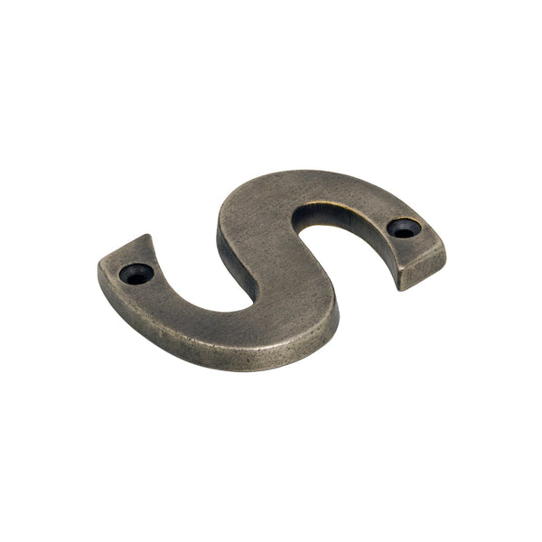 SHOW SHOW Image of Antique Pewter Front Door Letter S