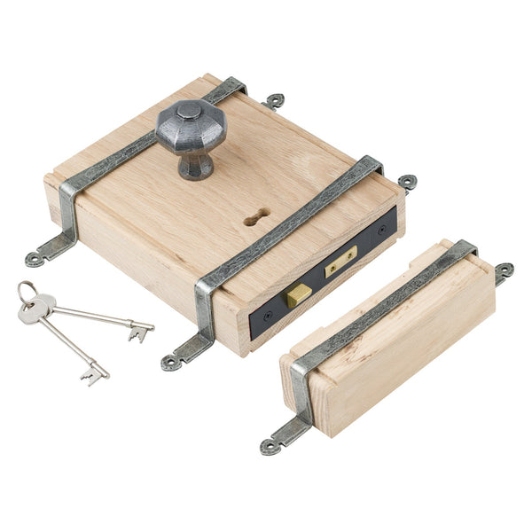 SHOW Pewter Oak Box Lock & Octagonal Knobs