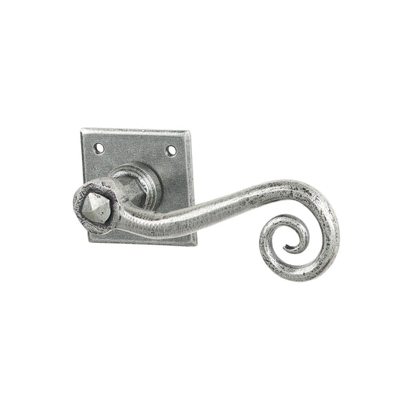 SHOW Pewter Monkeytail Lever on Diamond Rose Handles