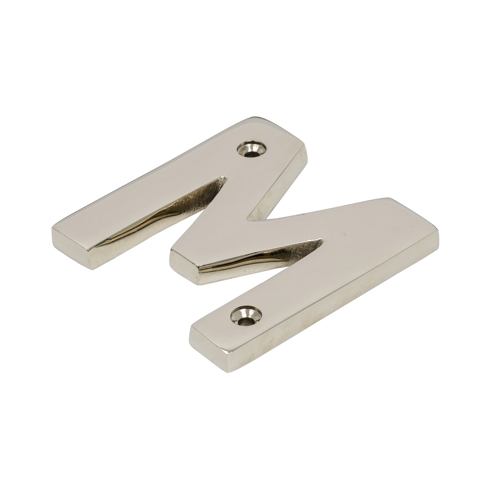 SHOW SHOW Image of Polished Nickel Front Door Letter M
