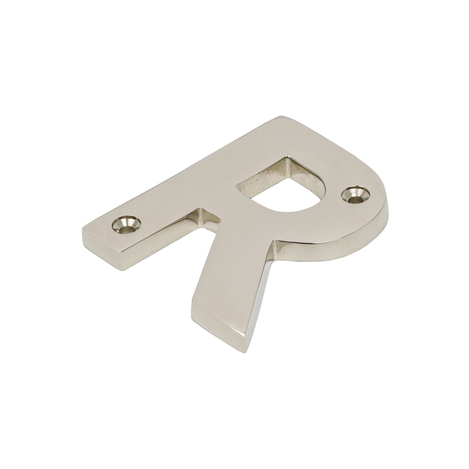 SHOW SHOW Image of Polished Nickel Front Door Letter R