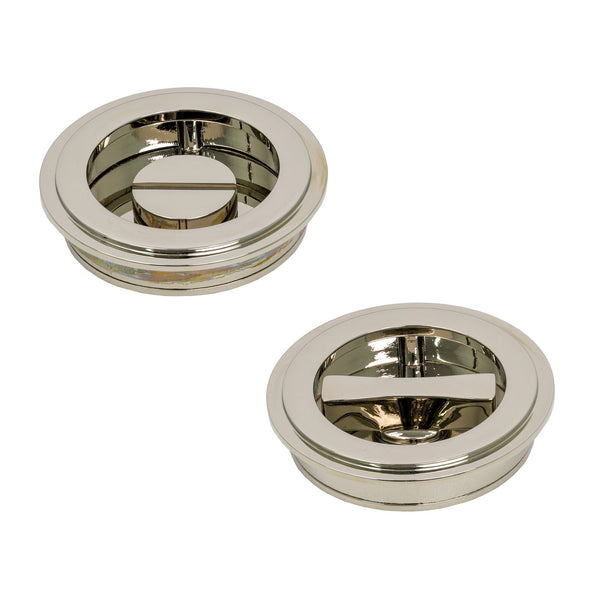 SHOW Polished Nickel Art Deco Round Pull - Privacy