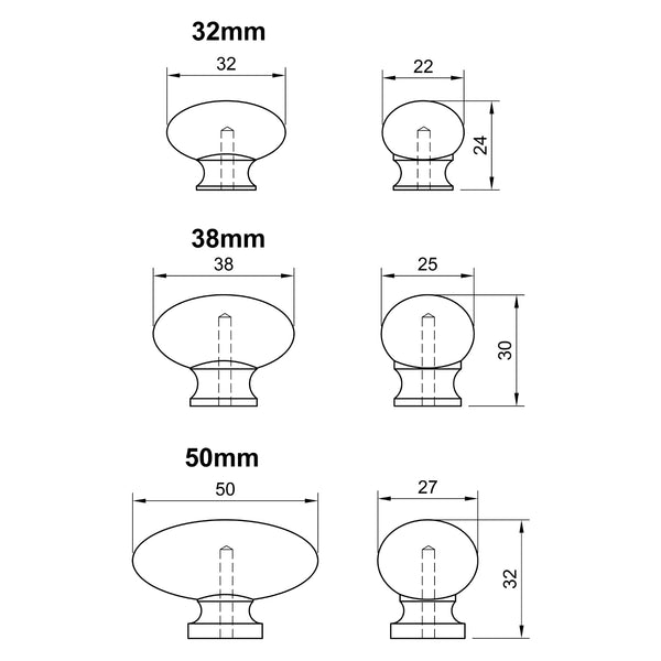  Tech Drawings of Oval Cabinet Knobs