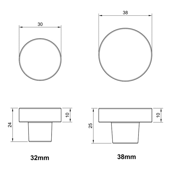  Technical Drawing of bronze cabinet knob RDB3880