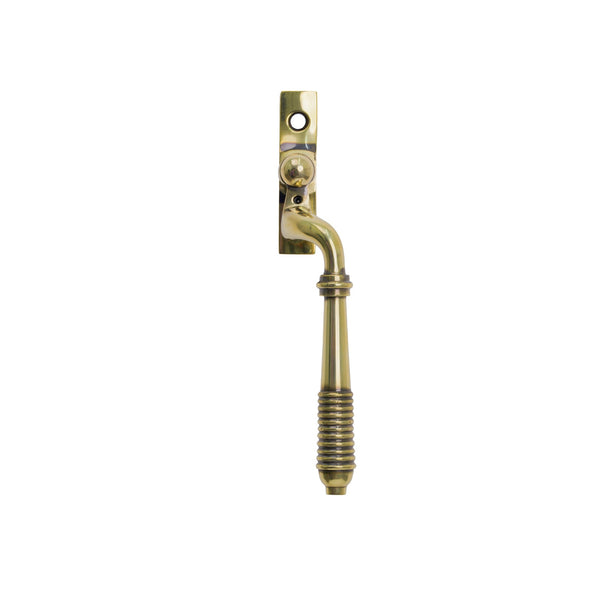  RH Antique Brass Reeded Espagnolette