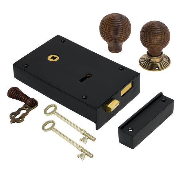 Large Iron Rim Lock & Knob Sets