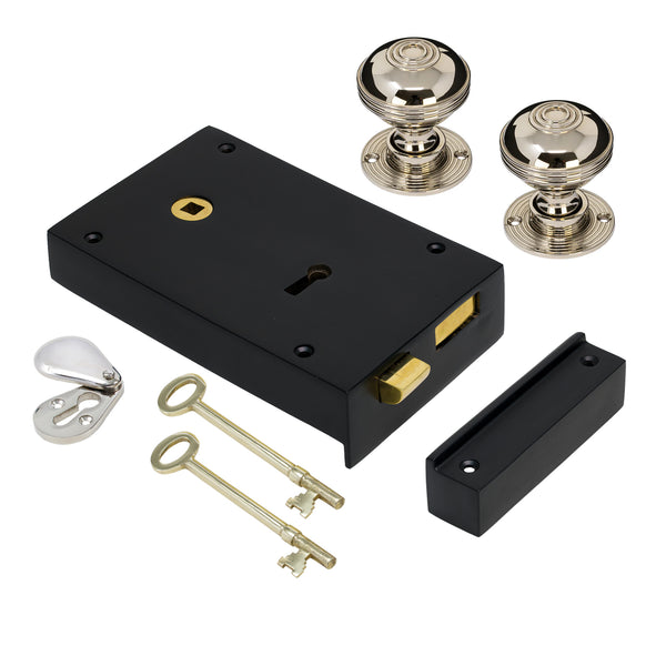 Large Iron Rim Lock & Knob Sets