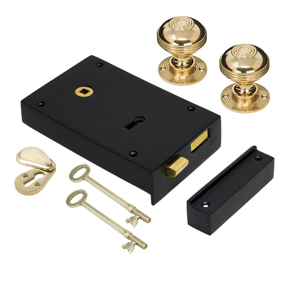 Large Iron Rim Lock & Knob Sets