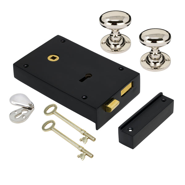 Large Iron Rim Lock & Knob Sets
