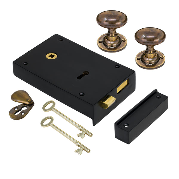 Large Iron Rim Lock & Knob Sets