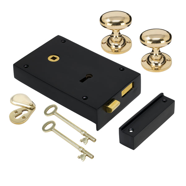Large Iron Rim Lock & Knob Sets