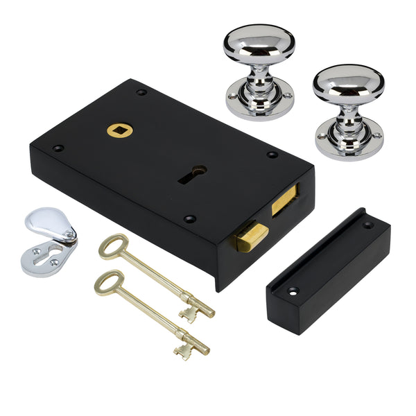 Large Iron Rim Lock & Knob Sets