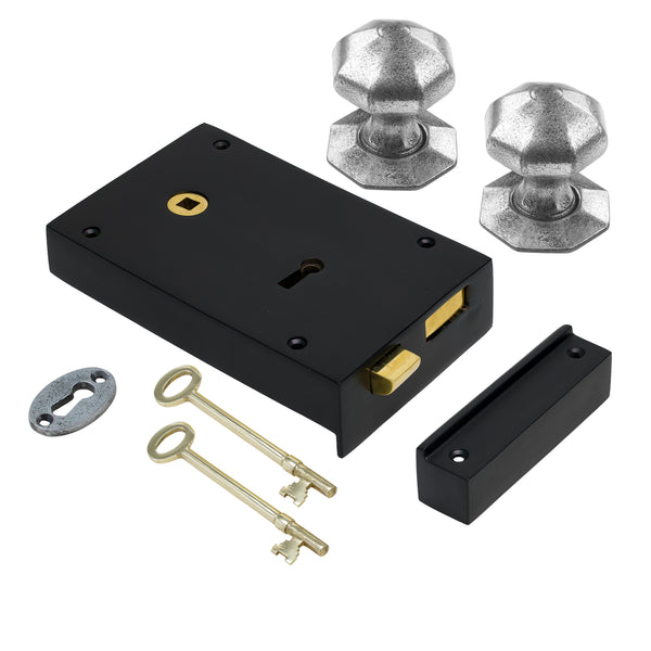 Large Iron Rim Lock & Knob Sets
