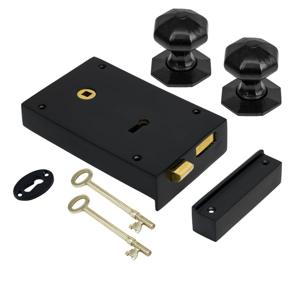 Large Iron Rim Lock & Knob Sets