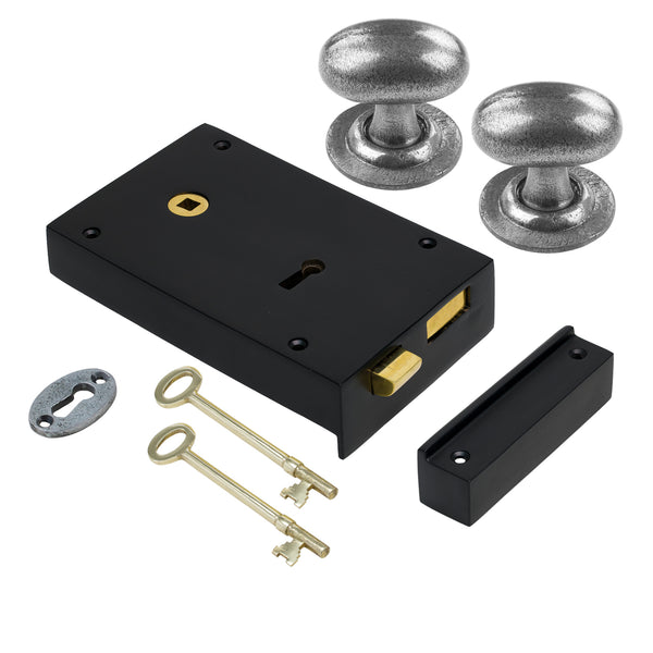 Large Iron Rim Lock & Knob Sets