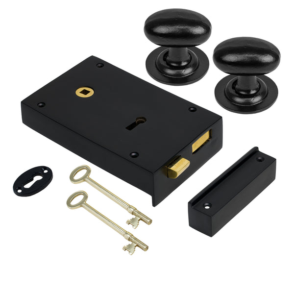 Large Iron Rim Lock & Knob Sets