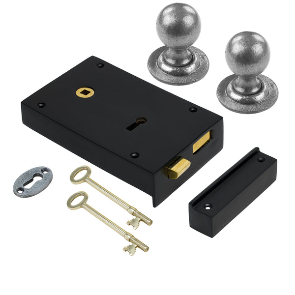 Large Iron Rim Lock & Knob Sets