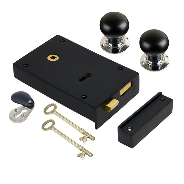 Large Iron Rim Lock & Knob Sets