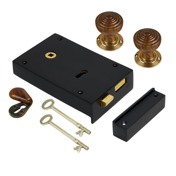 Large Iron Rim Lock & Knob Sets