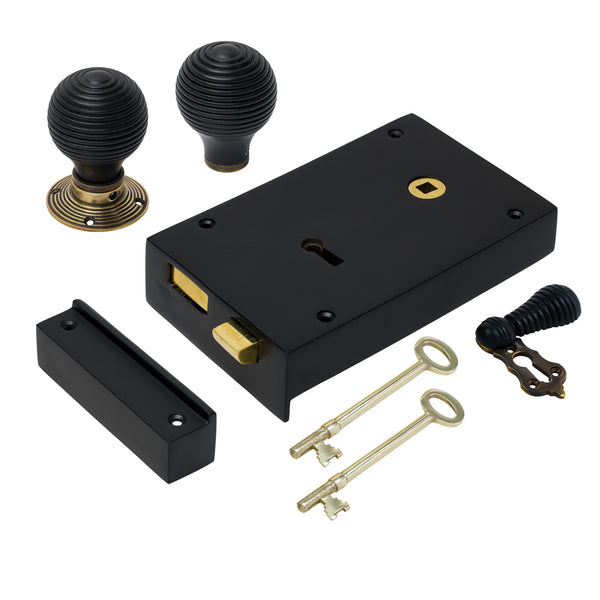 Large Iron Rim Lock & Knob Sets