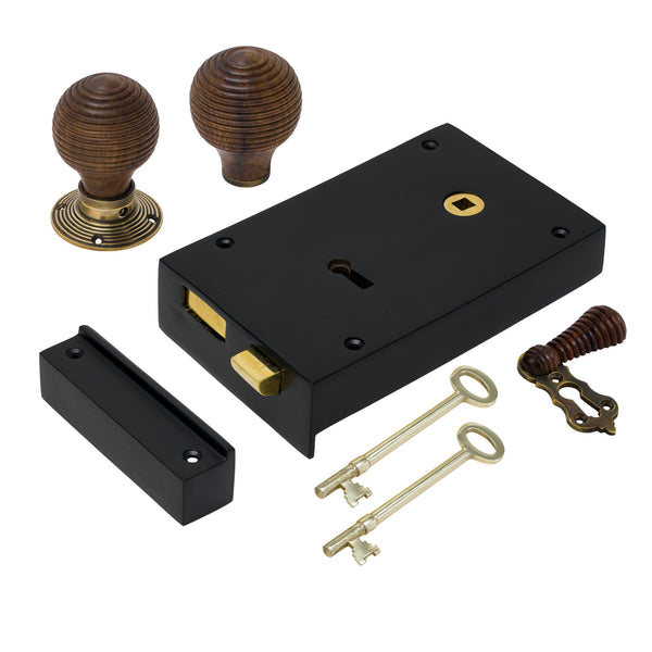 Large Iron Rim Lock & Knob Sets