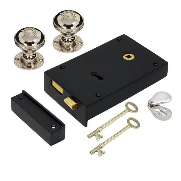 Large Iron Rim Lock & Knob Sets