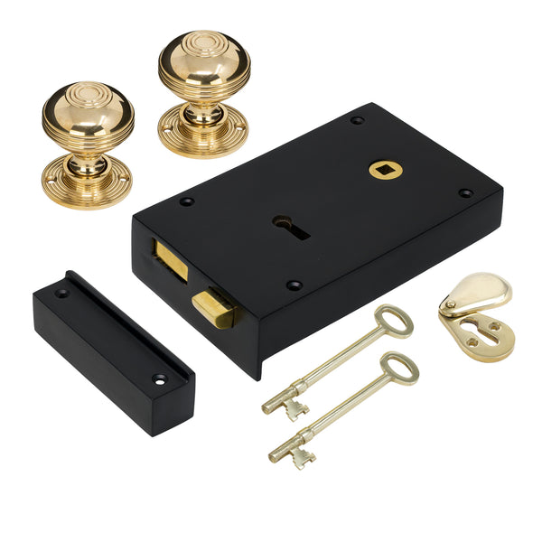 Large Iron Rim Lock & Knob Sets