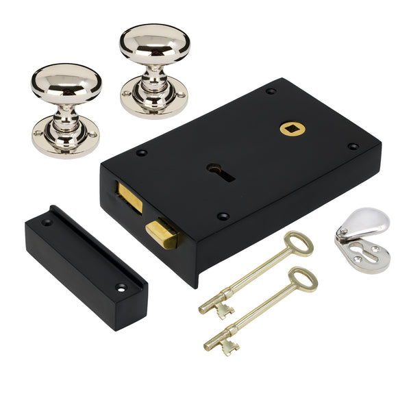 Large Iron Rim Lock & Knob Sets
